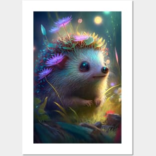 Hedgehog Animal Portrait Painting Wildlife Outdoors Adventure Posters and Art